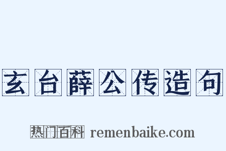 玄台薛公传造句是什么意思的图片